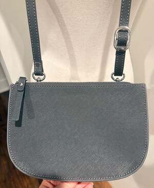 Lo & Sons Waverley 2 Convertible Crossbody Bag Saffiano Leather Graphite EUC